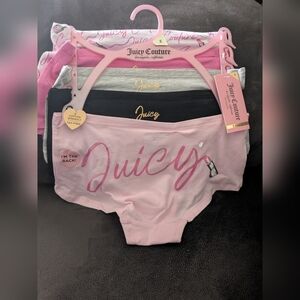 Juicy Couture Pink, Black, and Gray Underwear Set